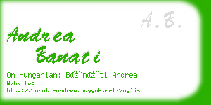 andrea banati business card